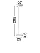 Notos LED Stehlampe Ø 27cm 3000K schwarze Stehleuchte 205 cm Höhe schlanke Silhouette für Wohn- und Schlafzimmer