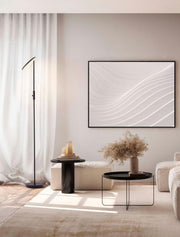 Notos LED Stehlampe Ø 27cm 3000K, schwarze Design-Stehleuchte für modernes Wohn- und Schlafzimmer