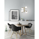 Agrigento Hanging Lamp 4-Flame Brass, blanc