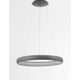 Albi LED Metall Hängeleuchte Grau in modernem Design, rechteckige Form mit grauer Oberfläche, ideal für Ess- und Wohnzimmer.