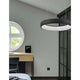 Albi LED Hängeleuchte Dimmbar in modernem Design über einem Schreibtisch im stilvollen Raum.