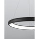 Albi LED Hängeleuchte Dimmbar - moderne Pendelleuchte mit dimmbarem Ringdesign in Schwarz und weißem Licht.