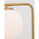 Nova Luce Alvarez floor lamp with golden frame and white globe shade, marble base, detail view