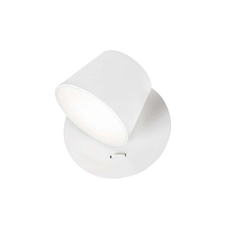 Amadeo LED Wandlampe weißer drehbarer Wandleuchte mit Schalter, modernes minimalistisches Design
