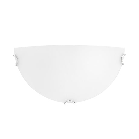 Nova Luce Anco white glass wall light, hemispherical, front view