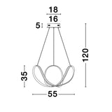 Lampe suspendue à LED APUS courbe