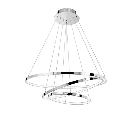 Aria LED Krom hængelampe - moderne loftslampe med minimalistisk design og justerbare cirkler.