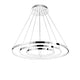 Aria LED Hängelampe Chrom mit modernem Design, ideal für Wohnzimmer und Esstisch, aus Aluminium und Acryl.