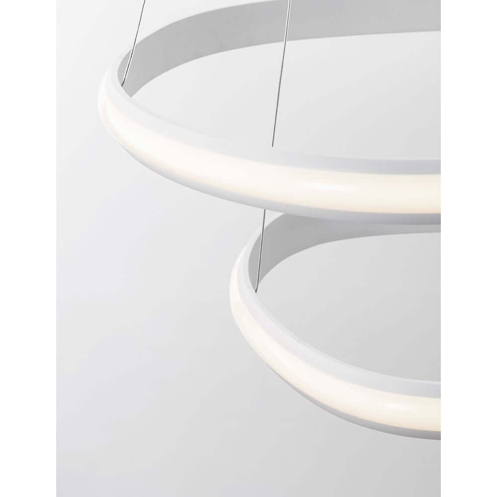 Aries LED Hängeleuchte 2 Ringe Verstellbar in modernem Design mit warmweißem Licht.