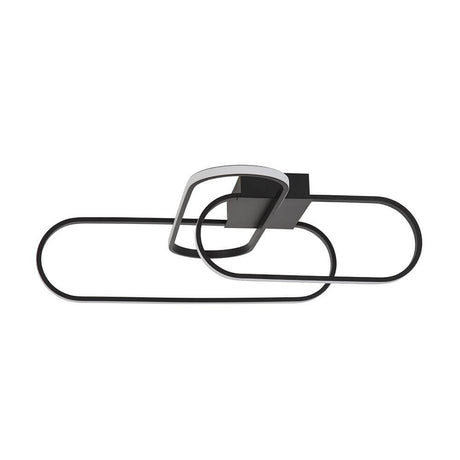 Arte LED Deckenlampe 2600 Lumen mit modernem Design und eleganter Form in Schwarz und Silber.