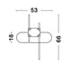 Arte LED Deckenlampe 2600 Lumen technische Zeichnung mit Maßen 53x18x66 cm.