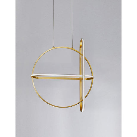 Arte LED Hängelampe 61cm in modernem Design mit goldenen und weißen Elementen.