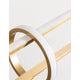 Arte LED Hängelampe 90cm Detailansicht von goldenen und weißen Designelementen.