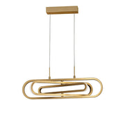 Arte LED Hängeleuchte Verstellbar in eleganten goldenen Kreisen, ideal für Wohnzimmer oder Esstisch.