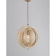 Moderne Pendelleuchte aus Naturholz mit E27 Fassung im skandinavischen Design, Ø 43cm.