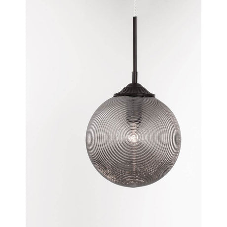 Suspension en verre Athena Ø 25 cm au design élégant avec des accents métalliques et une surface en verre.
