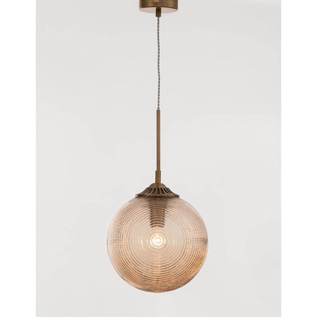 Athena Glas-Pendellampe Ø 25cm in eleganter Champagnerfarbe, modernes Design für Ess- oder Wohnzimmer.