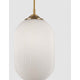 Athena Pendelleuchte aus Glas, champagnerfarbenes Glas mit Metallaufsatz, E27 Fassungsdetail