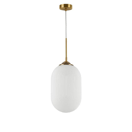 Alt Tag: Athena Pendelleuchte aus Glas – champagnerfarbene Glas-Hängeleuchte mit E27-Fassung, moderne Esszimmerbeleuchtung, dimmbar, Metallakzente