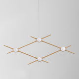 Moderne Atomo LED Pendelleuchte in Gold mit 4 Brennstellen für stilvolle Beleuchtung.