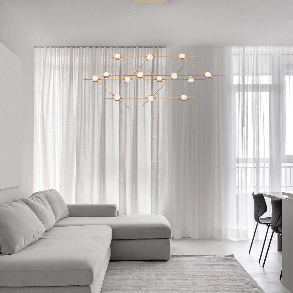 Atomo LED hanging lamp gold -colored