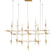 Atomo LED Hängeleuchte 106cm Gold - moderne Deckenleuchte aus Metall mit runden LED-Lampen und elegantem Design.