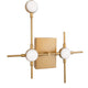 Atomo LED Wandleuchte Gold Acryl mit modernem Design und warmweißem Licht für Wohnräume.