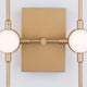 Atomo LED Wandleuchte Gold Acryl mit modernem Design und warmweißem Licht.