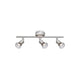 Base Balkenstrahler Metall 3-flammig in satiniertem Nickel-Finish mit drehbaren Strahlern.