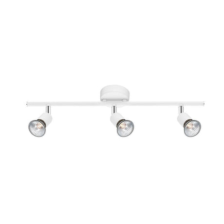 Base bar spotlight metal 3-light with three adjustable spotlights in a modern design.