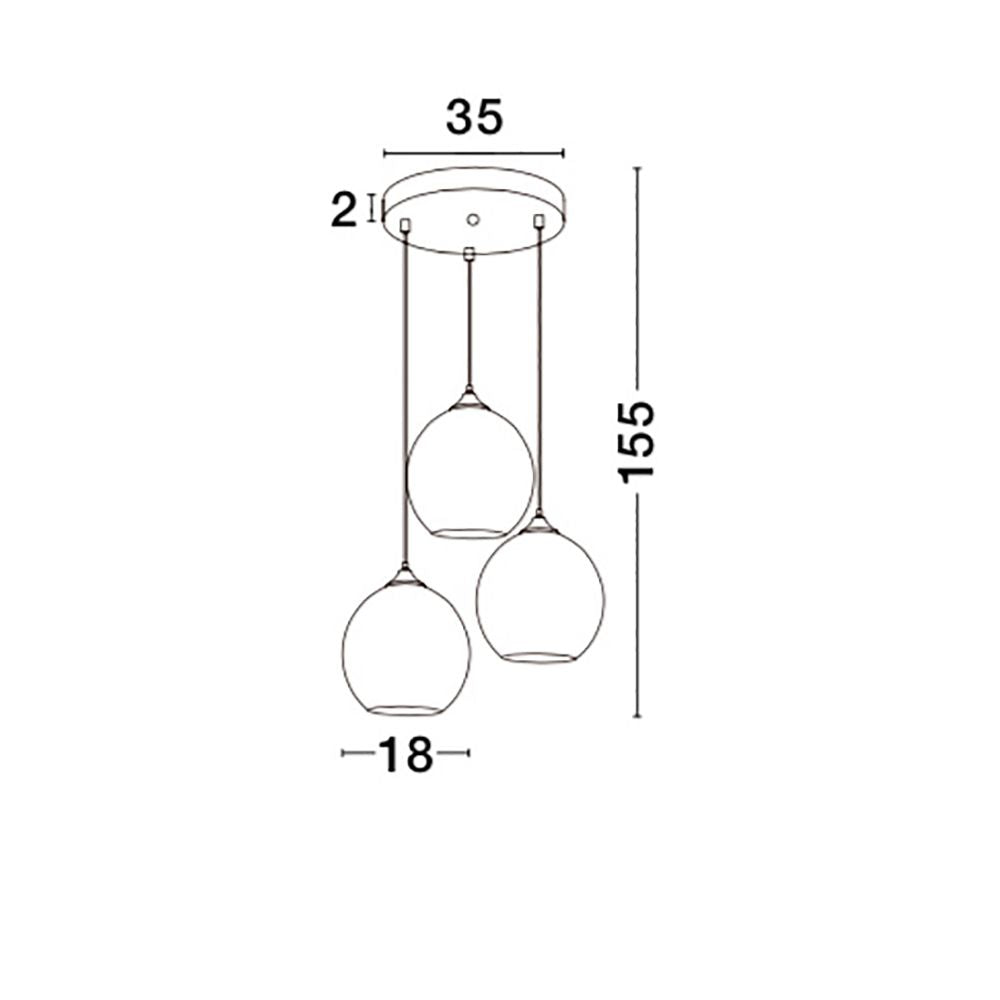 Blaze Glas-Pendelleuchte 3-flammig Kupfer  Nova Luce   