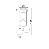 Blaze Glas-Pendelleuchte 3-flammig Kupfer  Nova Luce   