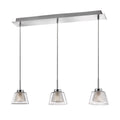 Boccale Glas-Hängeleuchte Klar mit Chrom-Akzenten, elegant und modern für stilvolle Beleuchtung in Wohnräumen.
