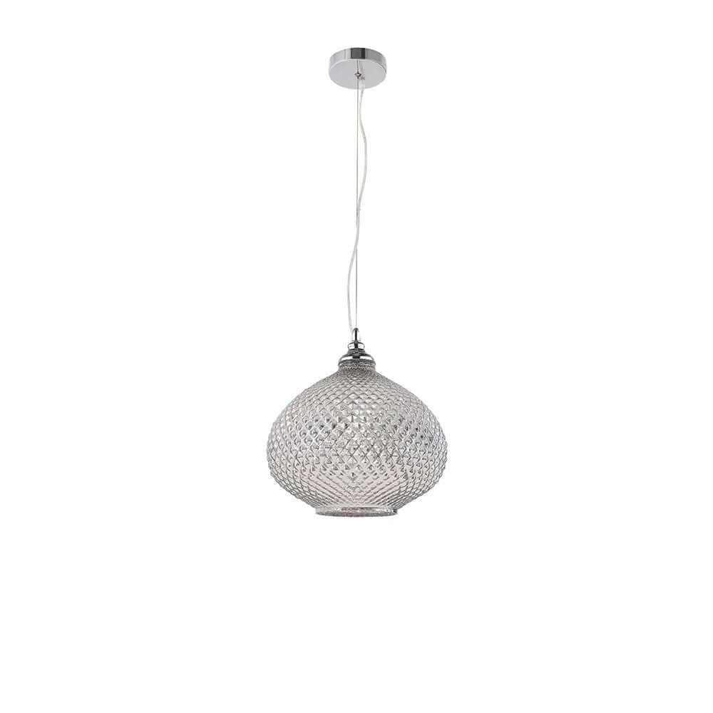 Boho Pendellampe Ø 28cm aus hochwertigem Glas und Metall in stilvollem Design
