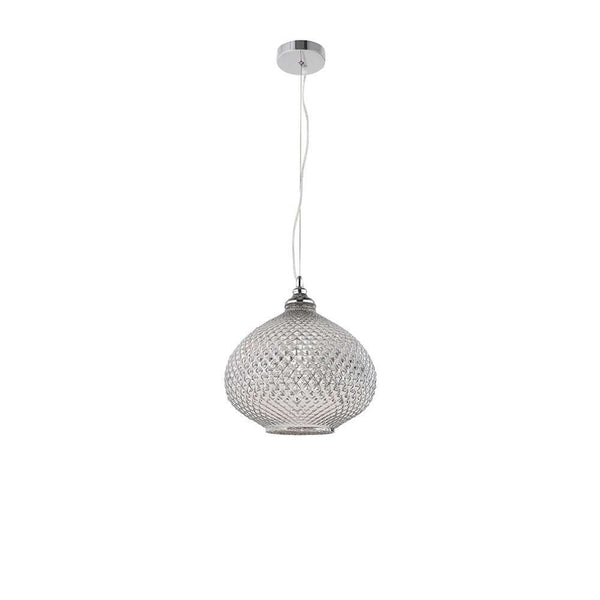Boho Pendellampe Ø 28cm aus hochwertigem Glas und Metall in stilvollem Design