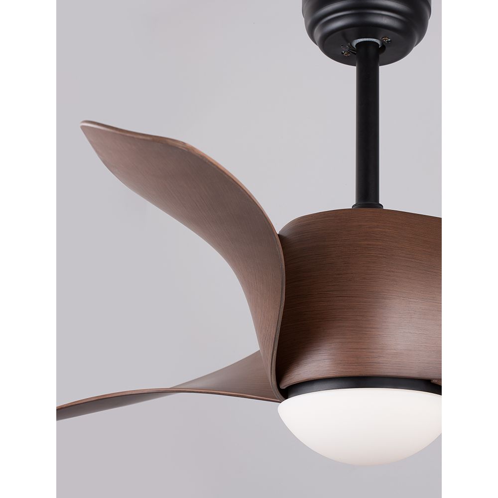 Breeze LED wooden fan brown