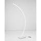Moderne Breton LED Stehlampe in eleganter Kurvenform mit dimmbaren Leuchteinstellungen.