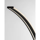 Breton LED Stehlampe 150cm in modernem Design mit schwarzem Aluminium und warmweißem Licht.