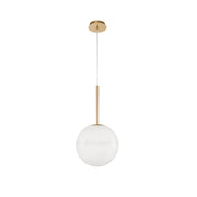 Suspension Cantona Ø 25 cm en verre au design élégant avec suspension dorée et verre blanc.