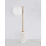 Cantona Marmor Tischlampe Messing, Weiß
