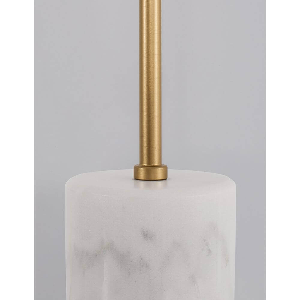Cantona Marmor Tischlampe Messing, Weiß