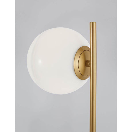 Cantona Marmor Tischlampe Messing, Weiß - elegante Tischlampe mit weißem Glas und messingfarbenem Gestell.