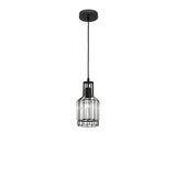 Carter Kristall-Pendellampe in Schwarz und Klar, modernes Design für stilvolle Beleuchtung.