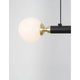 Cayo LED Hängelampe Schwarz mit weißem Glas und schwarzen Aluminiumdetails, modernes Design.