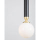 Nova Luce Cayo LED Pendellampe Metall Schwarz mit elegantem Design und weißem Glas für modernes Ambiente.
