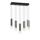 Cayo LED Pendelleuchte Schwarz mit Opalglas und schwarzem Aluminium, 50 Watt, 2400 Lumen, 72 cm lang.
