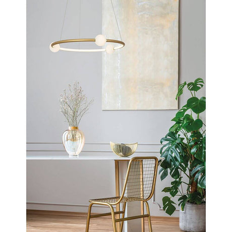 Celia LED Hängelampe Ø 64cm - moderne schwarze und weiße Aluminium-Glas Pendelleuchte über Esstisch
