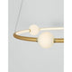 Celia LED Hängelampe Ø 64cm – goldener Aluminiumring mit opalen Glaskugeln, moderne Pendelleuchte ideal für Esszimmer und Wohnzimmer