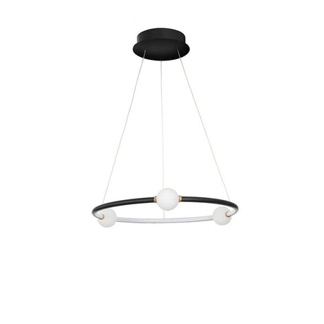 Celia LED Hängelampe Ø 64cm – moderne schwarze/weiße Aluminium-Glas Pendelleuchte für Ess- oder Wohnzimmer, elegantes Design
