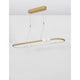 Celia LED Hängeleuchte 100cm in gold mit weißem Glas, modern und elegant geeignet für Ess- oder Wohnzimmer.